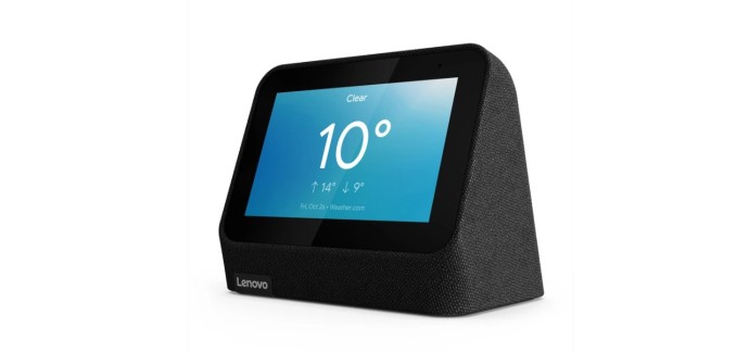 Darty: Enceinte intelligente sans fil Lenovo Smart Clock 2 - Noir à 29,99€