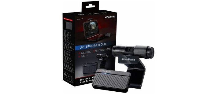 Rue du Commerce:  Pack live Streamer 311- BO311 AVerMedia Webcam + Boitier d'acquisition à 59,99€