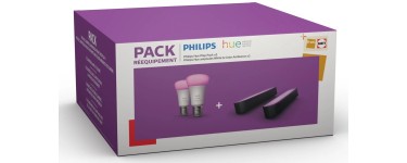 Darty: Pack Philips Hue Play 2 barres + 2 ampoules connectées White & Color Ambiance 2022 soldé à 139,99€
