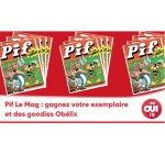 OÜI FM: 1 lot comportant 1 magazine "Pif Mag Obélix" + 1 casquette + 1 figurine à gagner