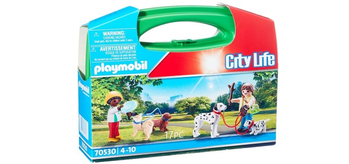 Amazon:  Playmobil Valisette Enfants et Chiens - 70530 à 6€