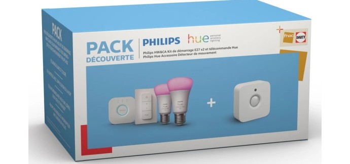 Darty: Pack découverte ampoules connectées Philips Hue à 119,99€