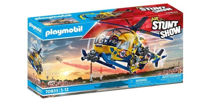 Amazon: Playmobil Air Stuntshow Hélicoptère et équipe de Tournage - 70833 à 13€