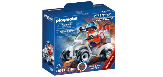 Amazon: Playmobil City Action Secouriste et Quad - 71091 à 7,13€