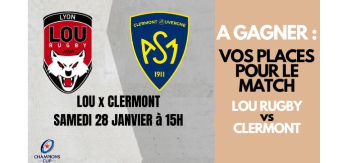 BFMTV: Des invitations pour le match de rugby Lyon / Clermont-Ferrand à gagner