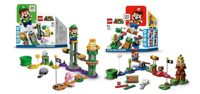 Amazon: Pack LEGO Super Mario : Les aventures de Mario (71360) + Les aventures de Luigi (71387) à 68,78€