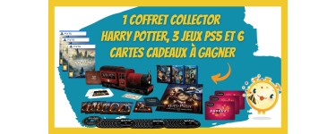 Offresasaisir: 1 coffret Blu-ray Collector Harry Potter, 3 jeux PS5 Hogwarts Legacy et 6 cartes cadeaux de 20€