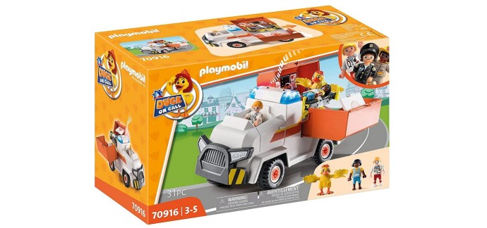 Amazon: Playmobil Duck on Call Véhicule de Secours - 70916 à 12,52€