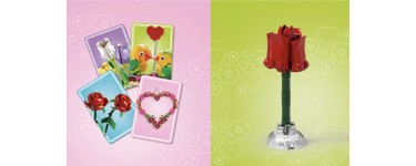 LEGO: 1 Rose de la Saint-Valentin LEGO® et les cartes de la Saint-Valentin offerts gratuitement en magasin