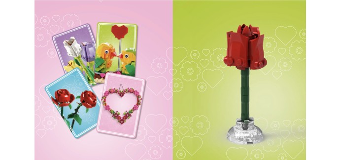 LEGO: 1 Rose de la Saint-Valentin LEGO® et les cartes de la Saint-Valentin offerts gratuitement en magasin