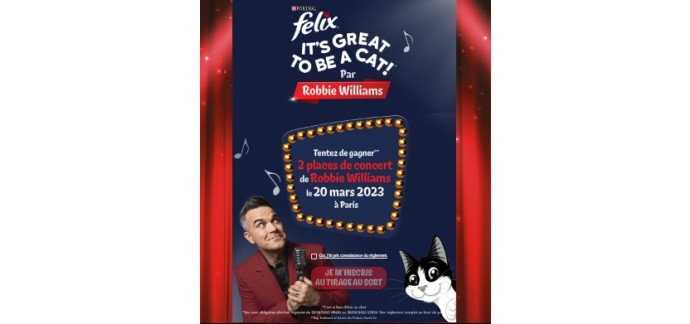 Purina: Des invitations pour le concert de Robbie Williams le 20 mars à Paris