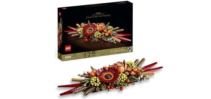 Amazon: LEGO Icons Le Centre de Table Fleurs Séchées - 10314 à 29,99€