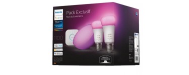 Rue du Commerce: Kit démarrage Philips Hue : 2 ampoules connectées E27 + Pont de connexion + Hue Go V2 à 124,99€