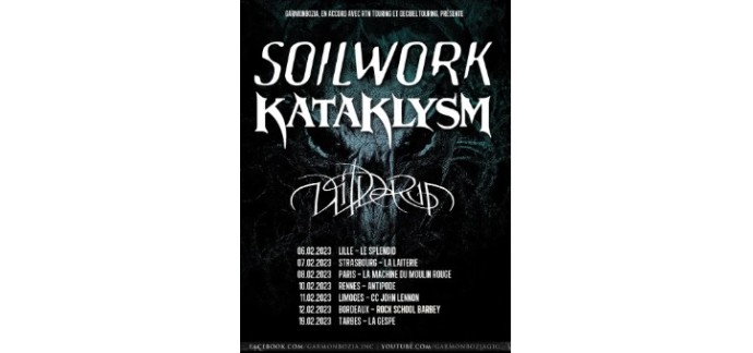 La Grosse Radio: Des invitations au concert de Soilwork et Kataklysm en tournée en France à gagner