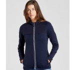 Decathlon: Veste polaire de ski laine mérinos femme Wedze 500 warm - Bleu marine à 35€