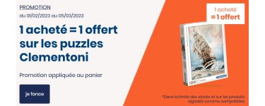 Cultura: 1 puzzle Clementoni acheté = 1 puzzle offert