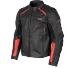 Motoblouz: Blouson moto cuir homme DXR Alonso - Noir/Rouge à  84,91€