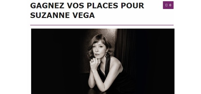 Mona FM: Des invitations pour le concert de Suzanne Vega le 12 mars à Lille à gagner