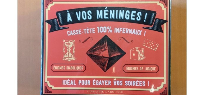 France Bleu: 1 jeu de société "A vos méninges, casse-têtes 100% infernaux" à gagner