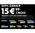 Canal +: Abonnement 100% CANAL+ à 15,99€/mois pendant 24 mois