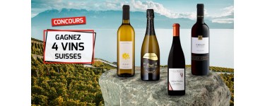 Relais du Vin & Co: 1 coffret de 4 bouteilles de vins suisses à gagner