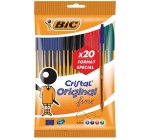 Amazon: Pochette 20  Stylos-Bille BIC Cristal Original Pointe Fine (0,8 mm) - Couleurs Assorties à 3,95€