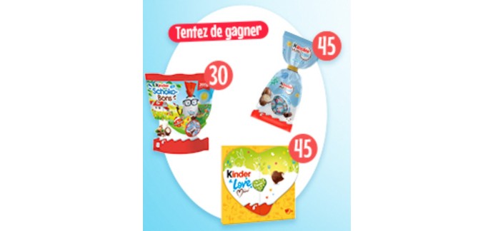 Kinder: 120 paquets de bonbons Kinder à gagner