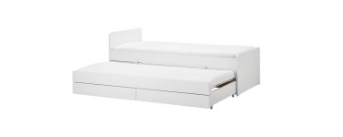 IKEA: [Ikea Family] Structure lit avec lit tiroir + rangement blanc SLÄKT - 90x200cm à 299€
