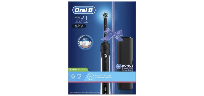 Amazon: Brosse à dents électrique rechargeable Braun Oral-B Pro 1 750 - 1 Brossette, 1 Étui à 28.99