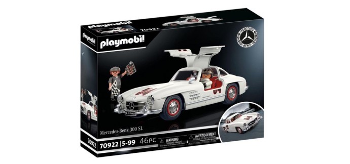 Amazon:  Playmobil Cars Mercedes-Benz 300 SL Noir - 70922 à 28€