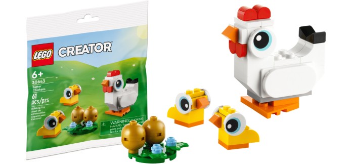 LEGO: LEGO® Creator La poule et les poussins de Pâques (30643) offert dès 40€ d'achat