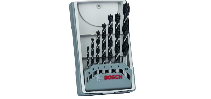 Amazon: Kit de 7 forets à bois hélicoïdaux Bosch Professional à 5,83€