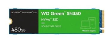 Cdiscount: Disque SSD interne M.2 NVMe Western Digital WD Green SN350 - 480Go à 31,99€