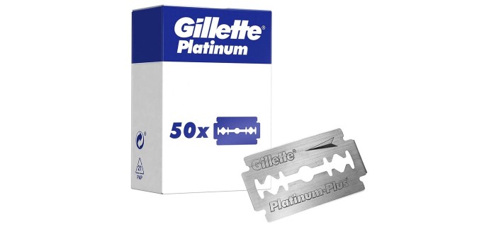 Amazon: Lot de 50 Lames de rechange Gillette Platinum à 0,99€
