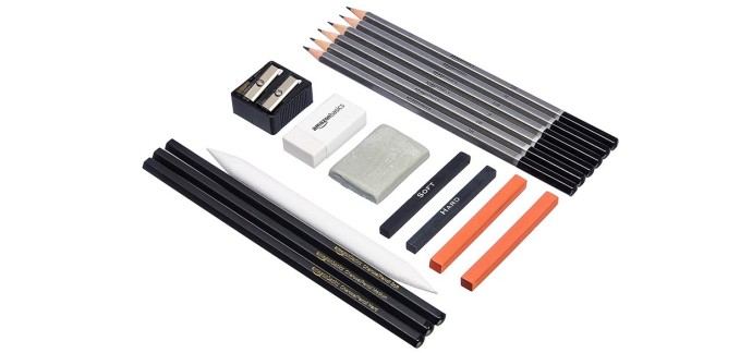 Amazon: Kit de croquis et dessin Amazon Basics - 17 pièces avec crayons inclus à 4,90€