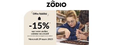 Zôdio: [Adhérents] -15% sur les ateliers cuisine et créatifs