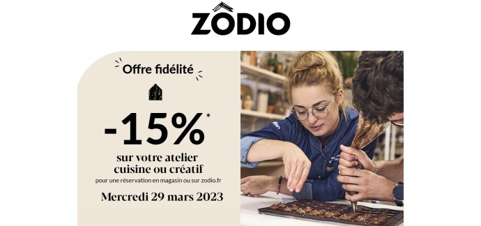 Zôdio: [Adhérents] -15% sur les ateliers cuisine et créatifs