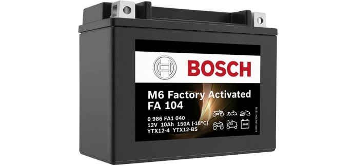 Amazon: Batterie de moto BOSCH YTX12-BS - 10Ah à 44,90€