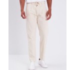 Bonobo Jeans:  Pantalon chino en lin beige pour homme (Taille 36) à 19,99€