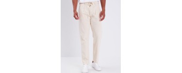 Bonobo Jeans:  Pantalon chino en lin beige pour homme (Taille 36) à 19,99€