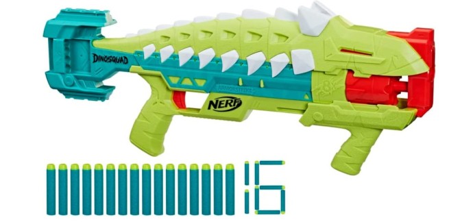 Amazon: Blaster à fléchettes Nerf DinoSquad Armorstrike + 16 fléchettes Nerf Elite à 9,99€