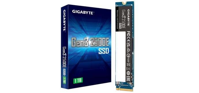 Rue du Commerce: SSD interne M.2 NVMe PCIe 3.0 Gigabyte 2500E - 1To à 52,90€