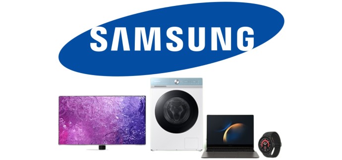 Samsung: 150€ de remise dès 1499€ d'achat, -100€ dès 999€, -50€ dès 499€ ou -20€ dès 199€