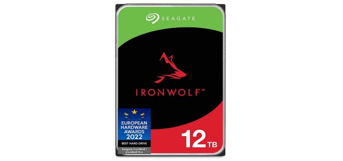 Amazon: Disque dur interne 3.5" Seagate NAS IronWolf - 12To à 256,99€