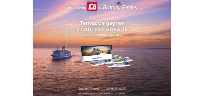 Ça m'intéresse: 2 cartes cadeaux Brittany Ferries à gagner