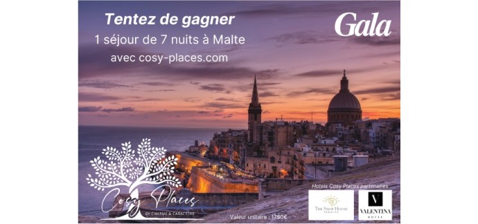 Gala: 1 séjour d'une semaine pour 2 personnes à Malte à gagner