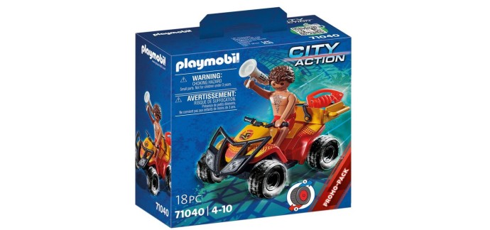 Amazon:  Playmobil Sauveteur en mer et Quad - 71040 à 6,99€
