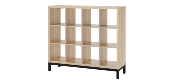 IKEA: [Ikea Family] Étagère avec support Kallax - Effet chêne blanchi/noir à 134,95€
