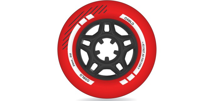 Decathlon: 4 roues de roller en ligne fitness Oxelo - 84mm, 84A, rouge à 10€