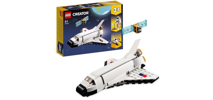 Amazon: LEGO Creator 3-en-1 La Navette Spatiale - 31134 à 6,74€